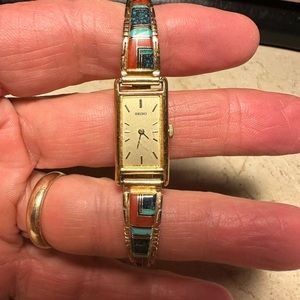 Vintage 14k Zuni watch tips.